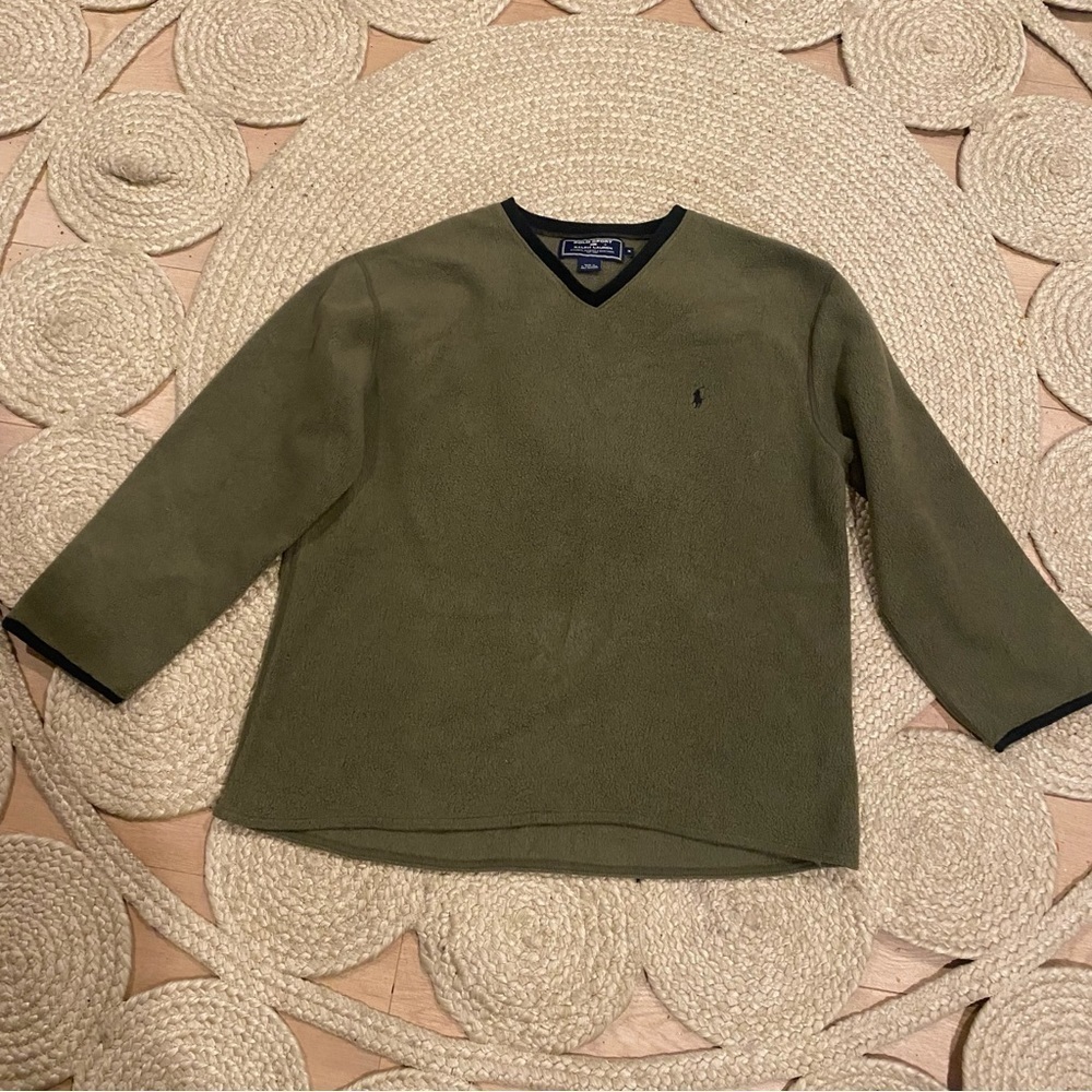 Polo sport Ralph Lauren green fleece sweater womens M